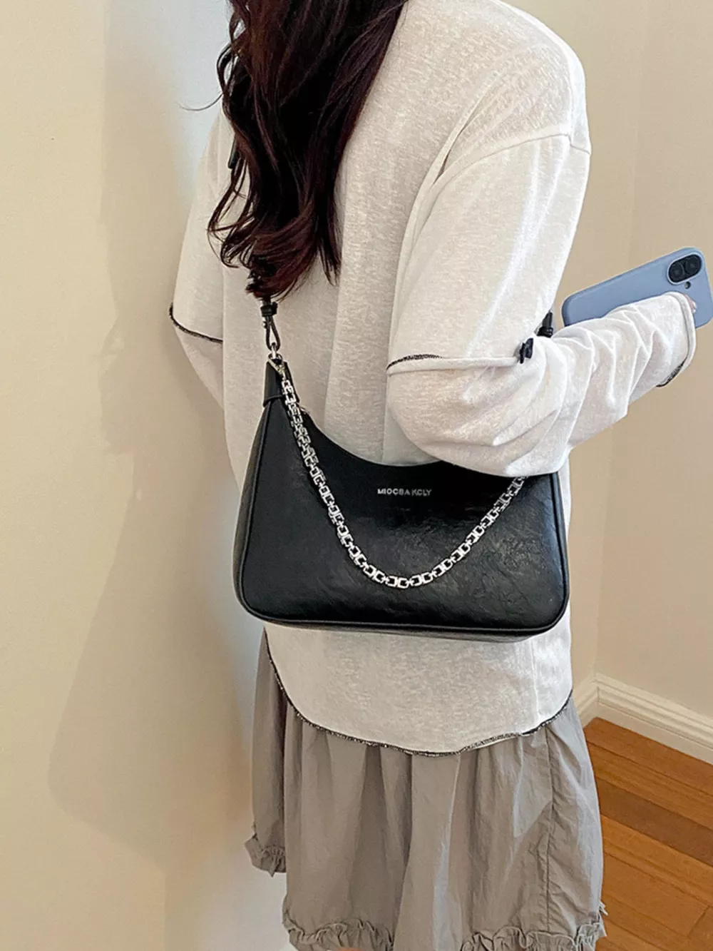 Chain Detail Shoulder Bag, image 6