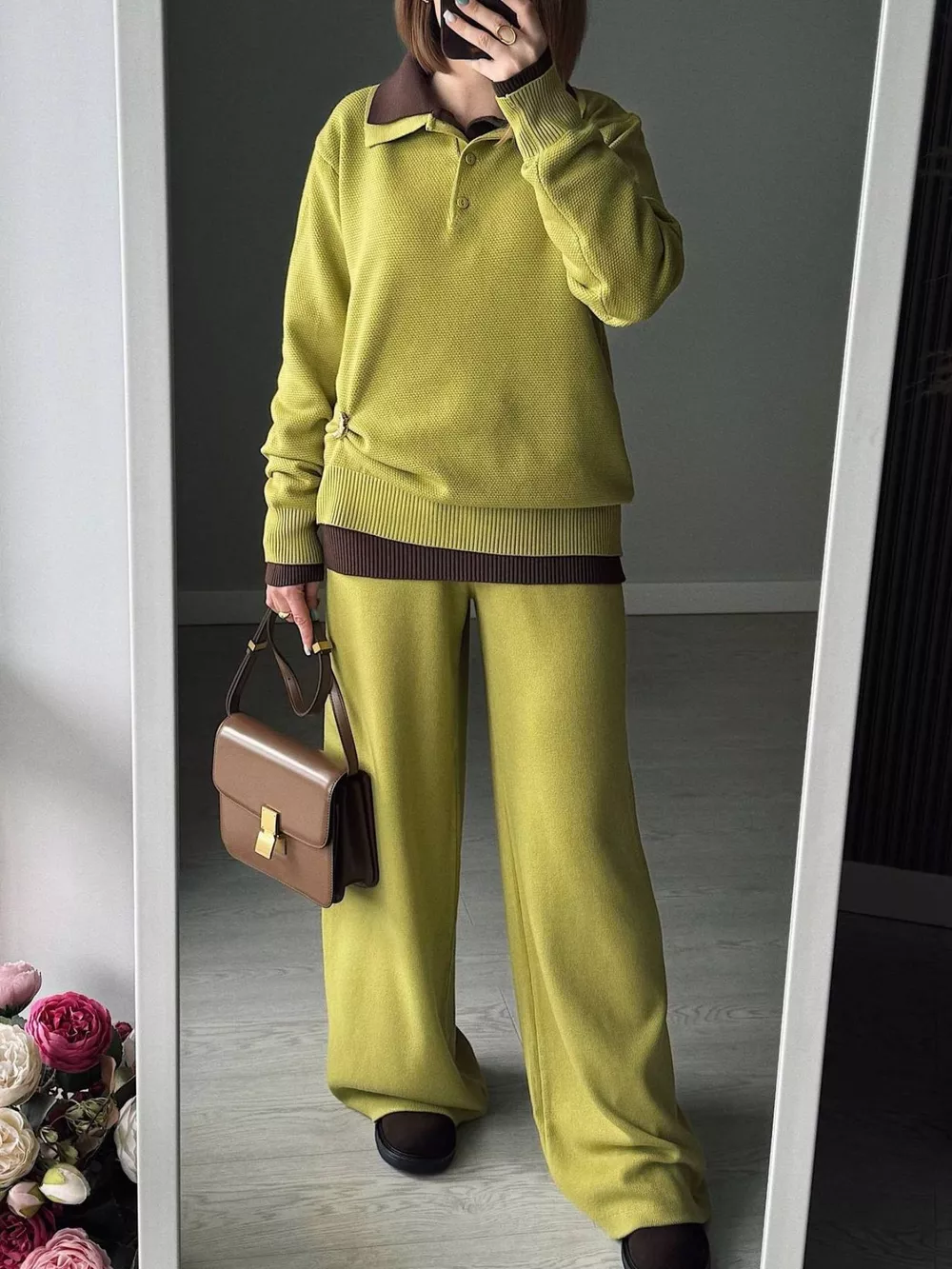 Polo Collar Top and Pants or Skirt Knit Set, image 13
