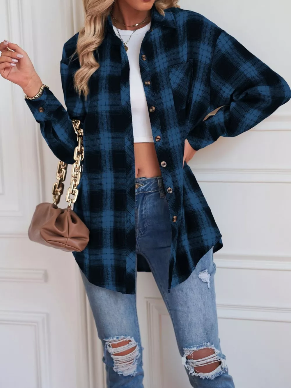 Casual Plaid Button Up Shirt, image 19