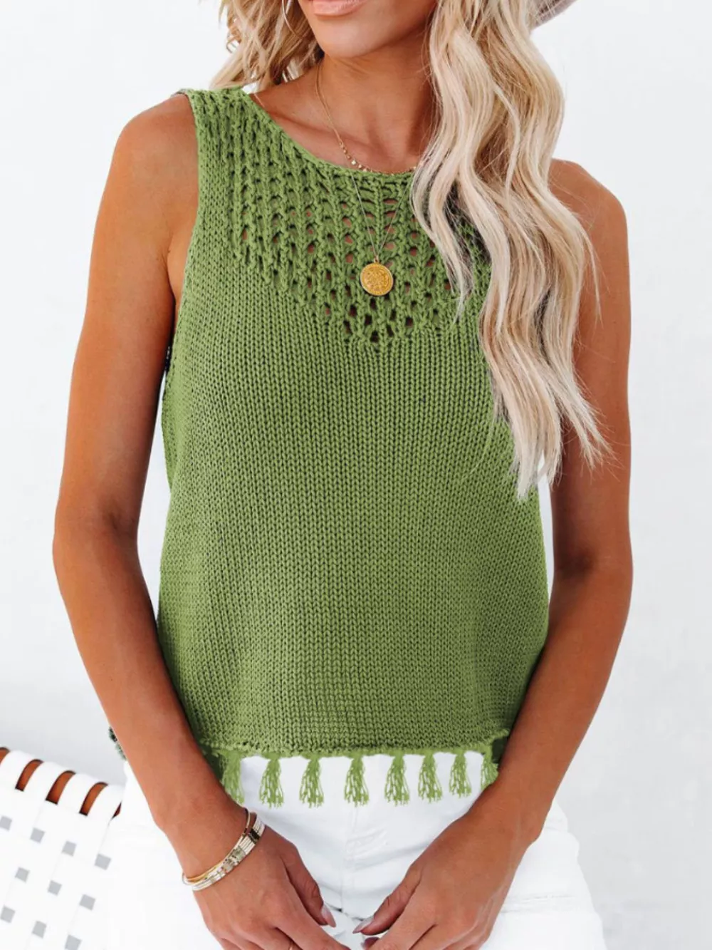 Tassel Knit Tank, image 2