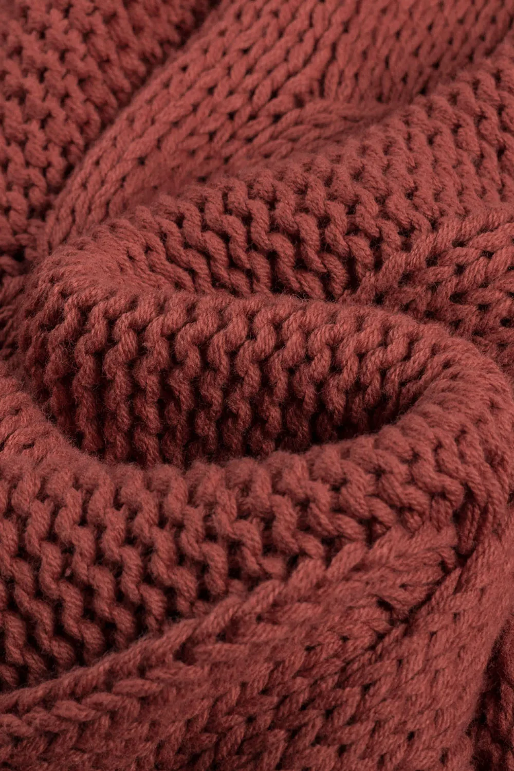Cable-Knit Turtleneck Dropped Shoulder Sweater, image 5