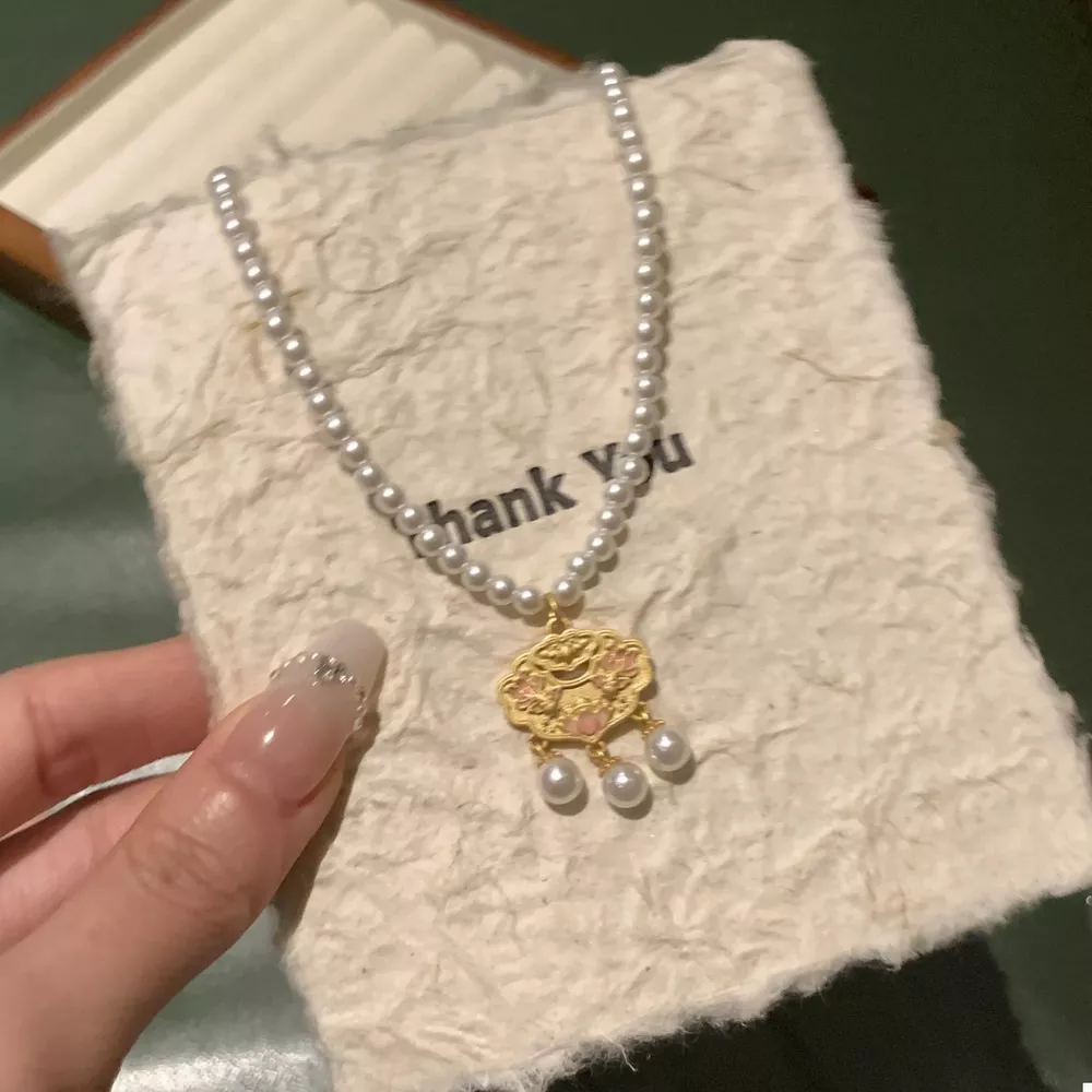 18K Gold-Plated Lotus Pendant Necklace, image 4