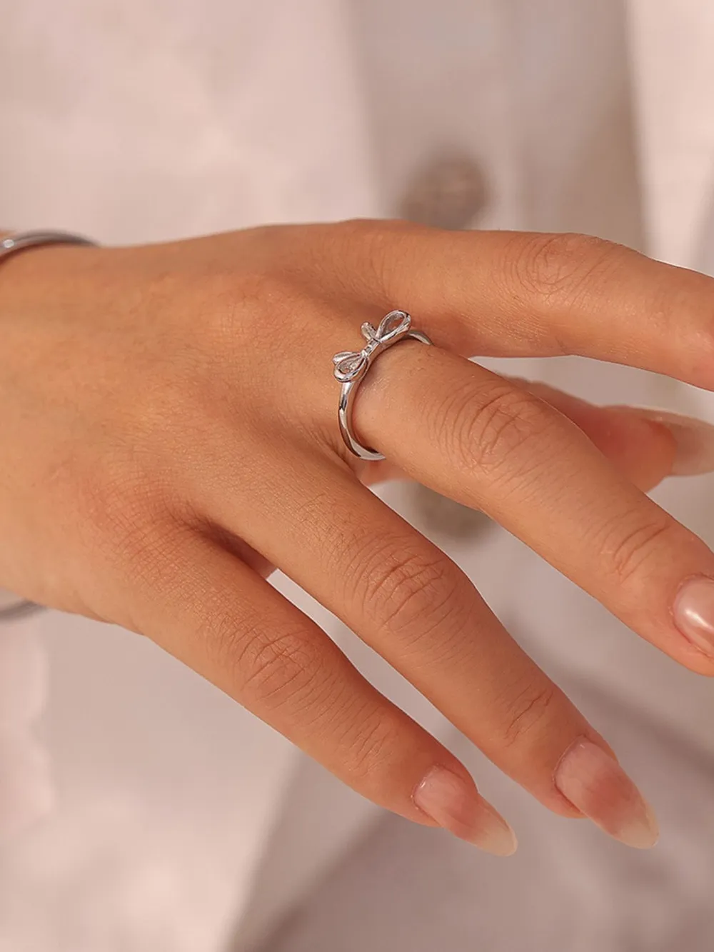 Stainless Steel Bow Ring, image 3