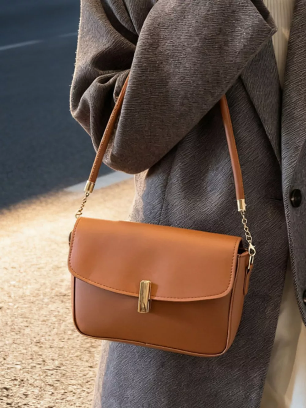 Leather Flap Shoulder Bag, image 4