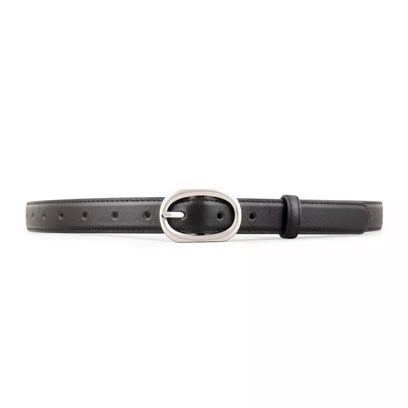 Oval Buckle Leather Belt, image 3