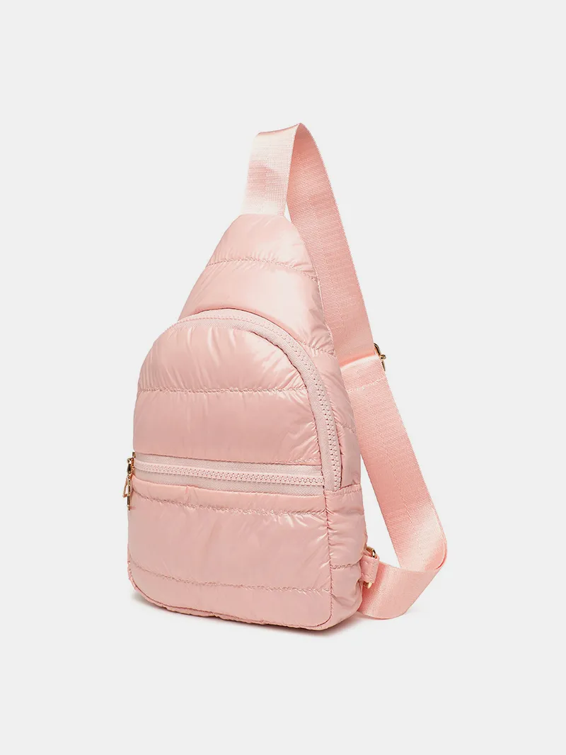 Quilted Adjustable Strap Puffy Sling Bag, image 6