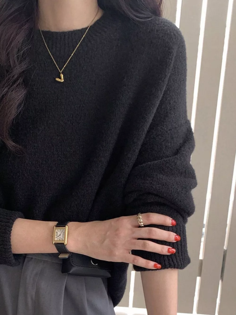 Cozy Knit Round Neck Oversized Sweater, image 3