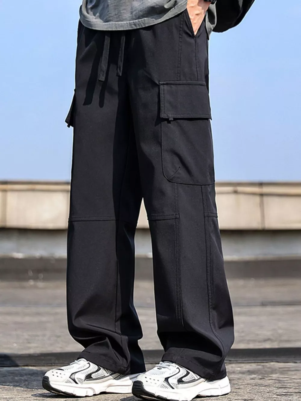 Men's Plus Size Cargo Wide Leg Pants, image 8