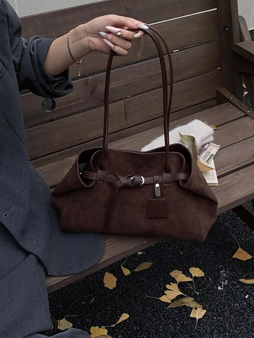 Buckle Detail Shoulder Bag, image 8