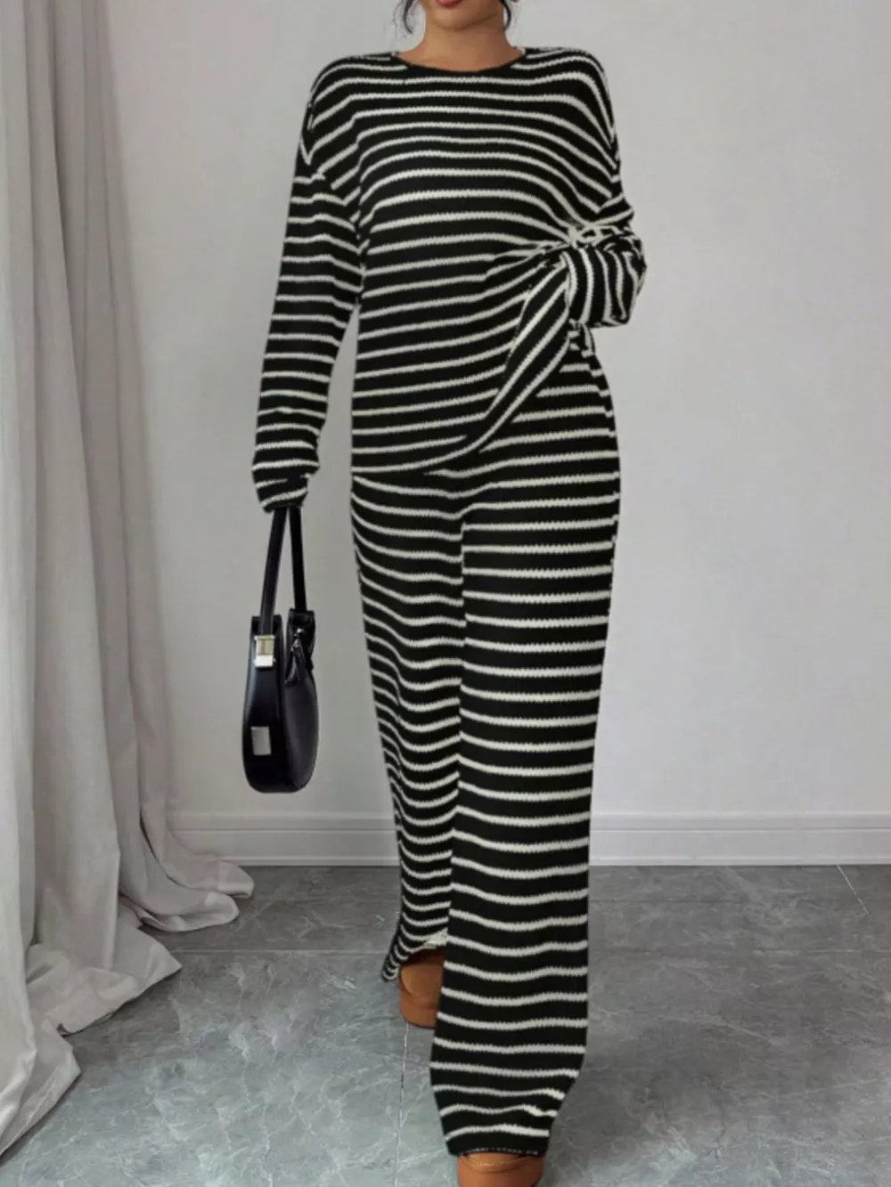 Striped Relaxed Fit Top and Pants Set, image 7