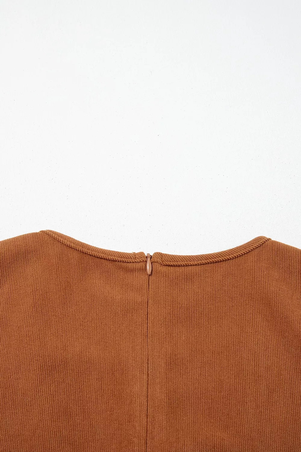 Solid Color Tie V Neck Sleeveless Corduroy Romper, image 13