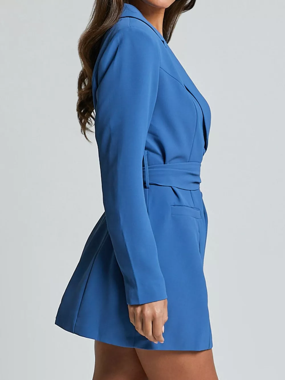 Lapel Collar Tie Waist Blazer, image 14