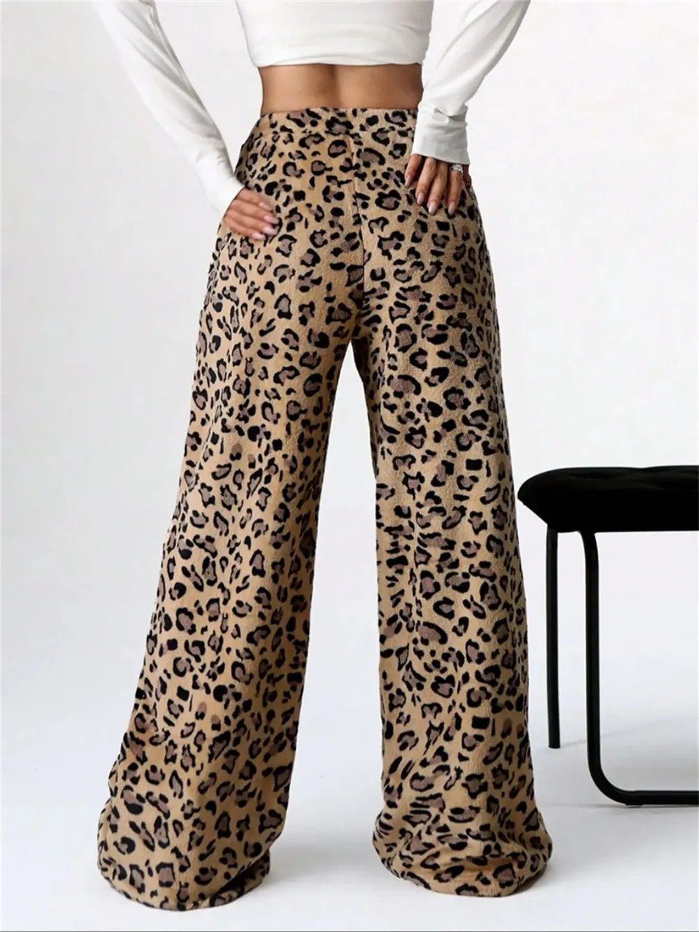 Leopard Wide Leg Plush Pants, image 18