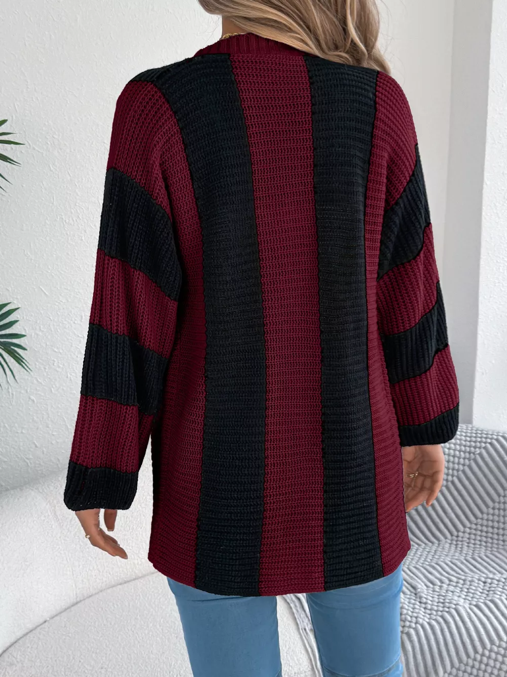 Color Block Button-Up Cardigan, image 14