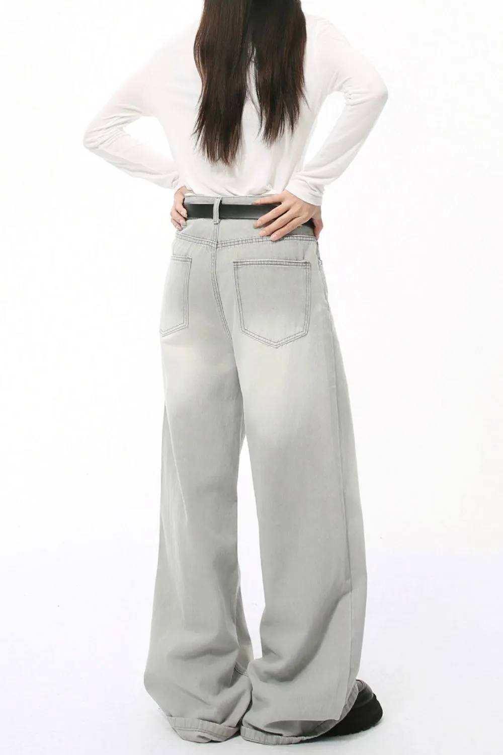 Wide Leg Jeans with Pockets, image 4