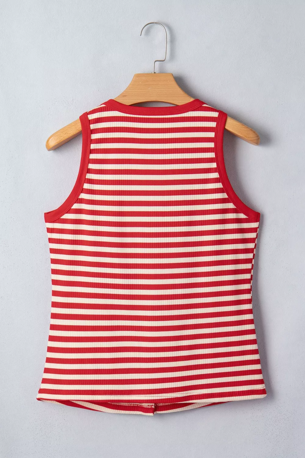 Stripe Buttoned Ribbed Knit Tank Top, image 8
