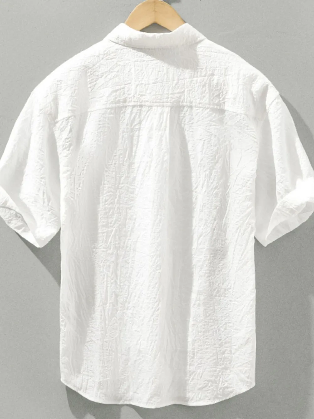 Men's Plus Size Textured Short Sleeve Casual Shirt, image 5