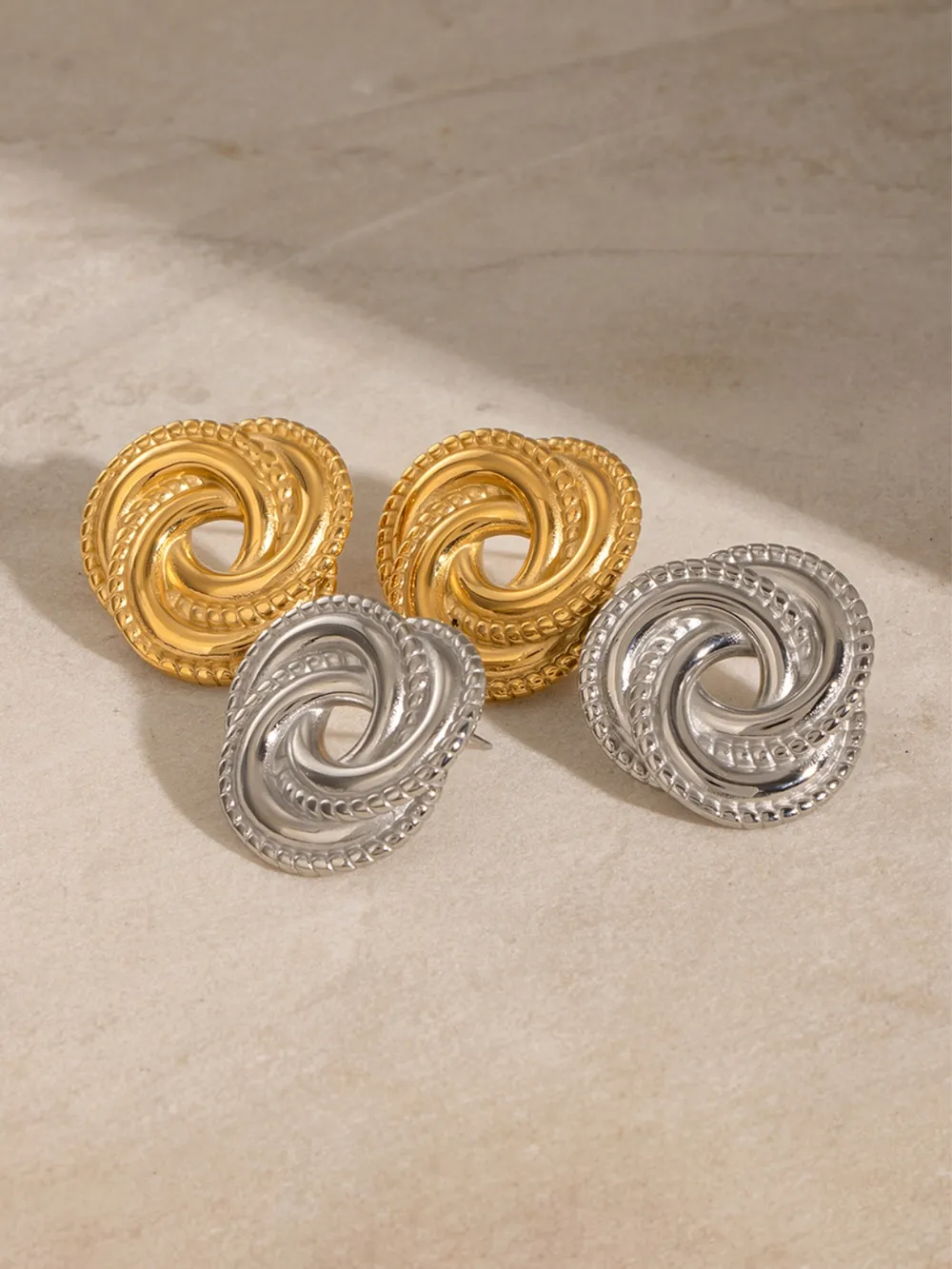 Stainless Steel Volution Stud Earrings, image 15