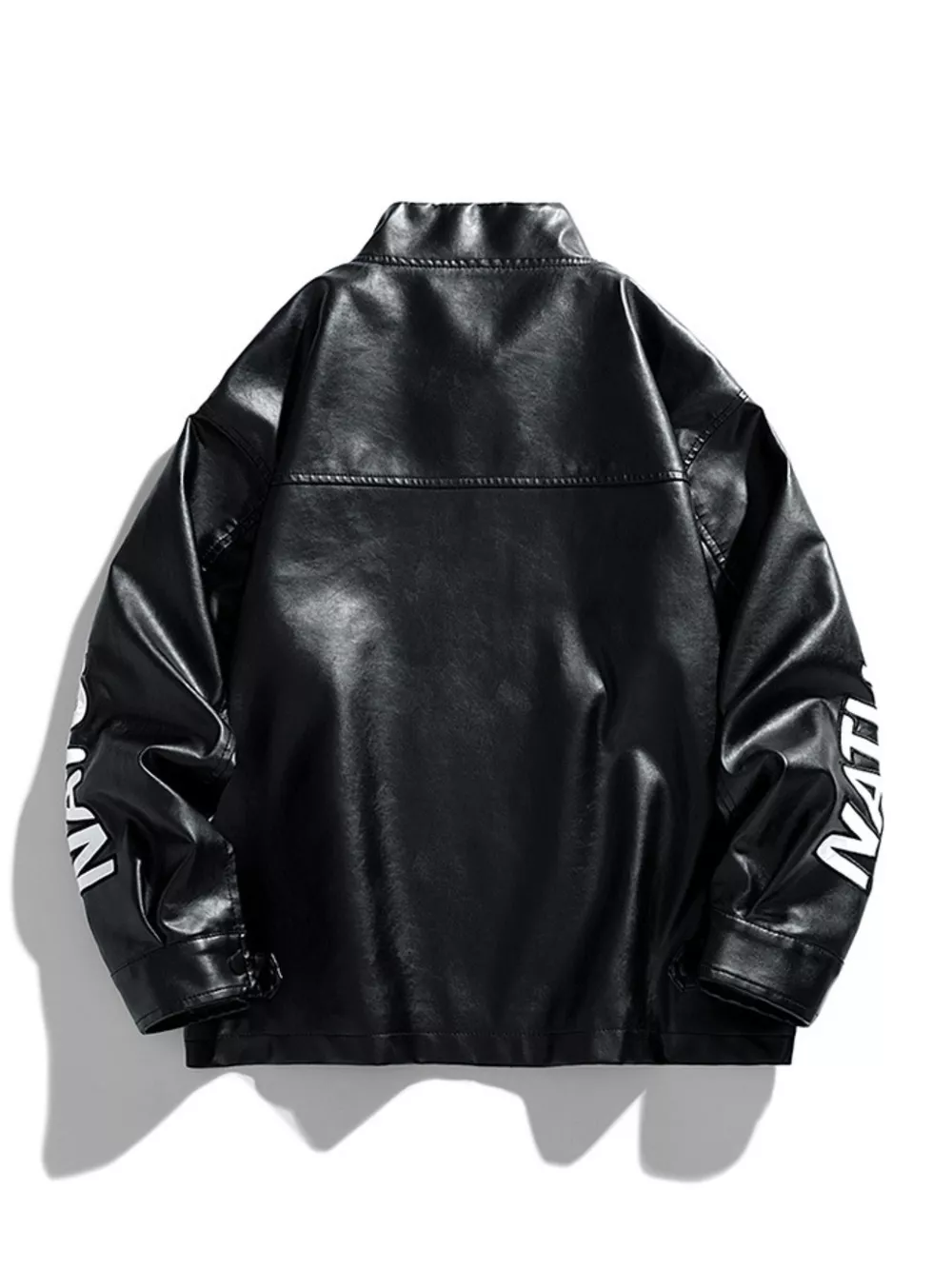 Men's Plus Size Motor Racing Leather Jacket, image 2