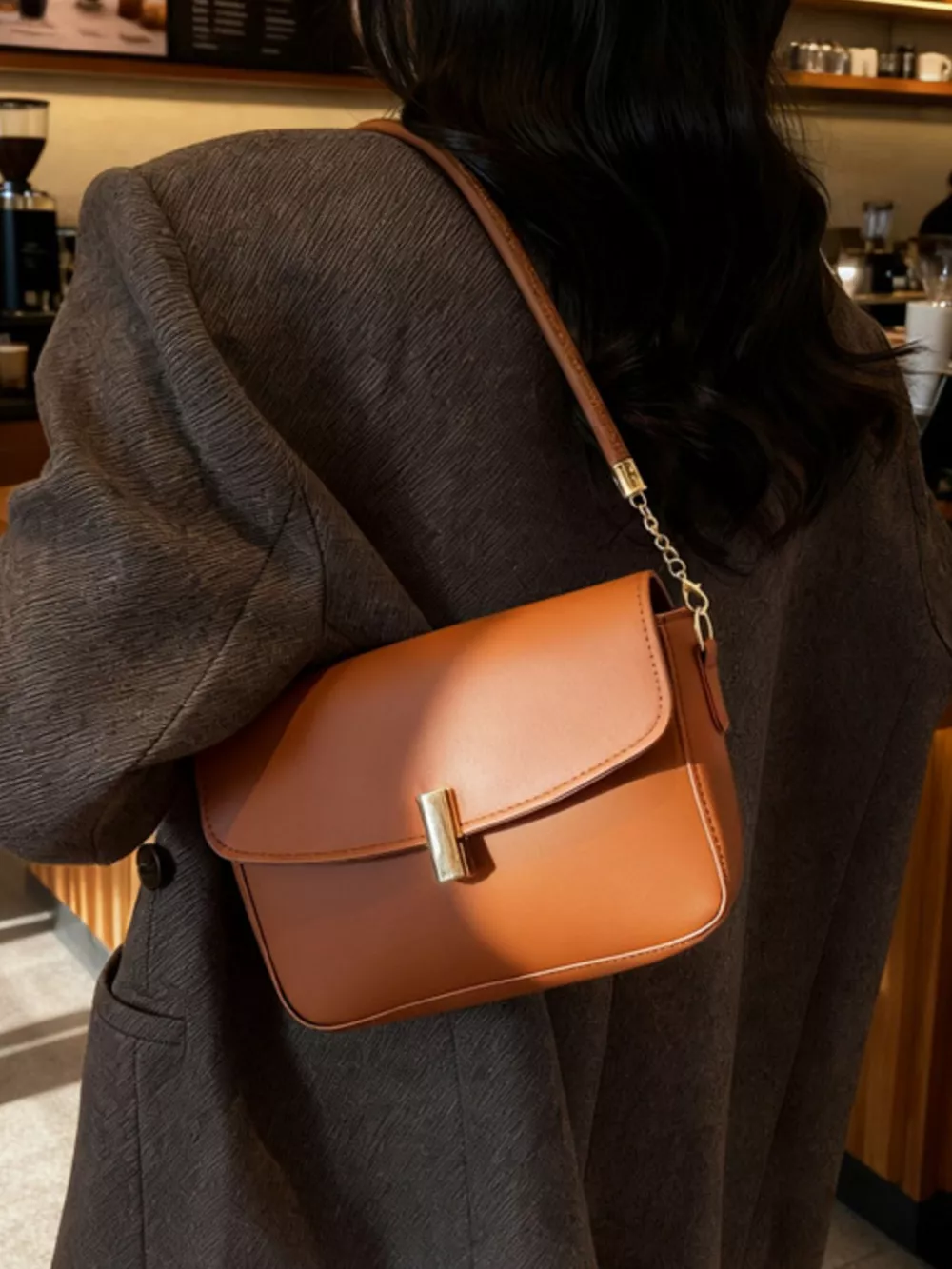 Leather Flap Shoulder Bag, image 5