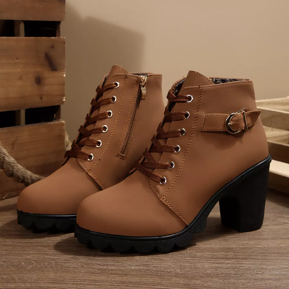 Lace Up Block Heels Boots, image 10