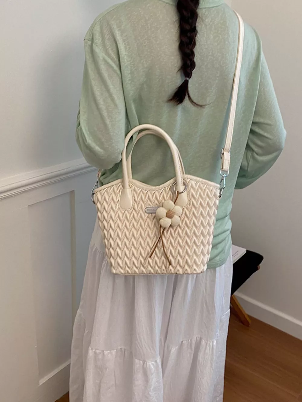Top Handle Texture Crossbody Bag, image 11