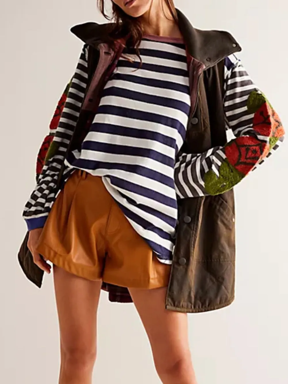 Striped Round Neck Long Sleeve Sweatshirt, image 6