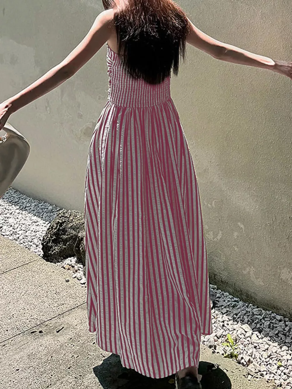 Striped Sleeveless Maxi Dress, image 7