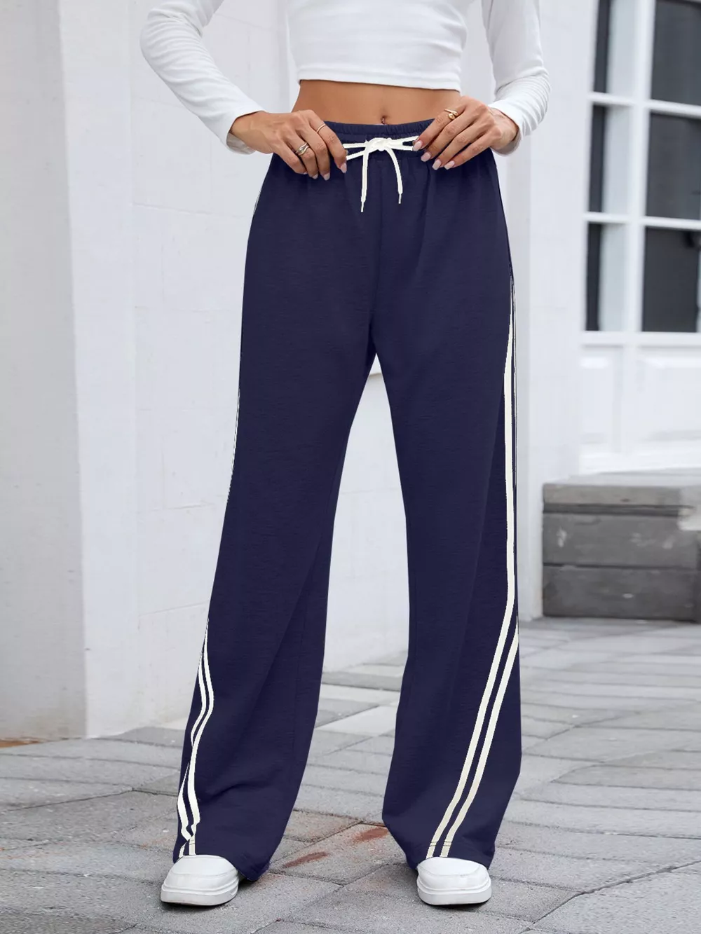 Side Striped Wide Leg Pants, image 16