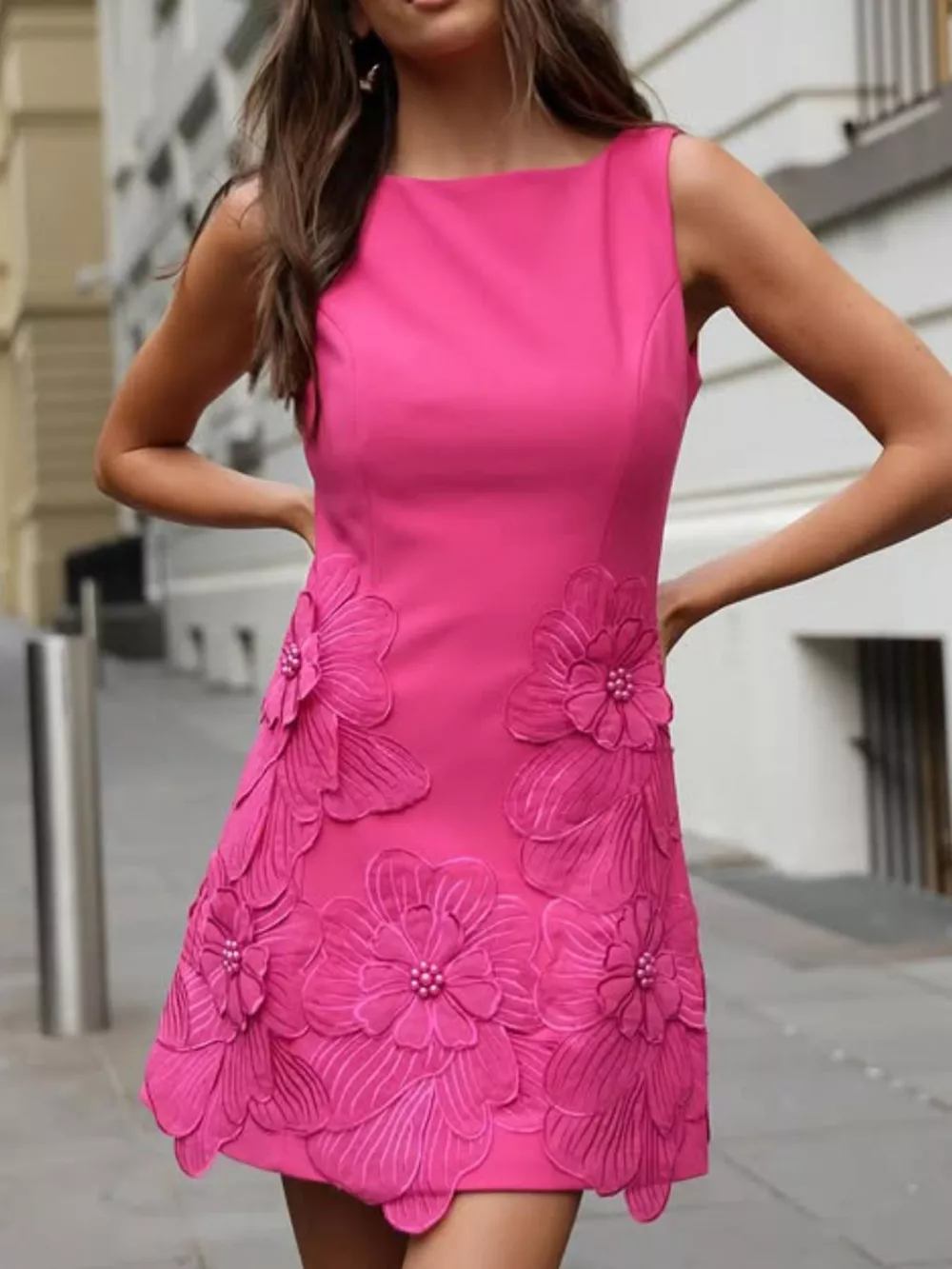 Flower Round Neck Sleeveless Dress, image 12