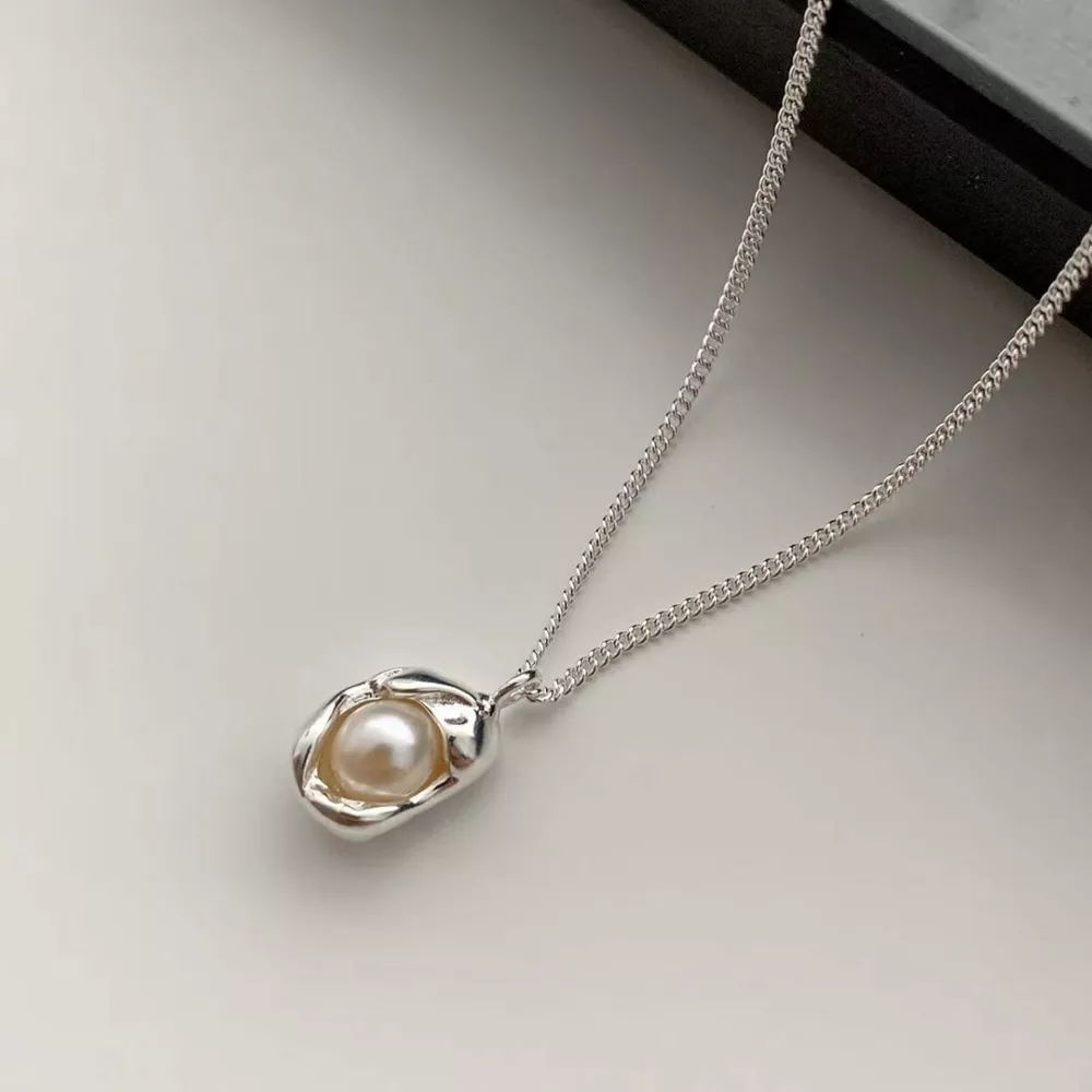 925 Sterling Silver Pearl Pendant Necklace, image 7