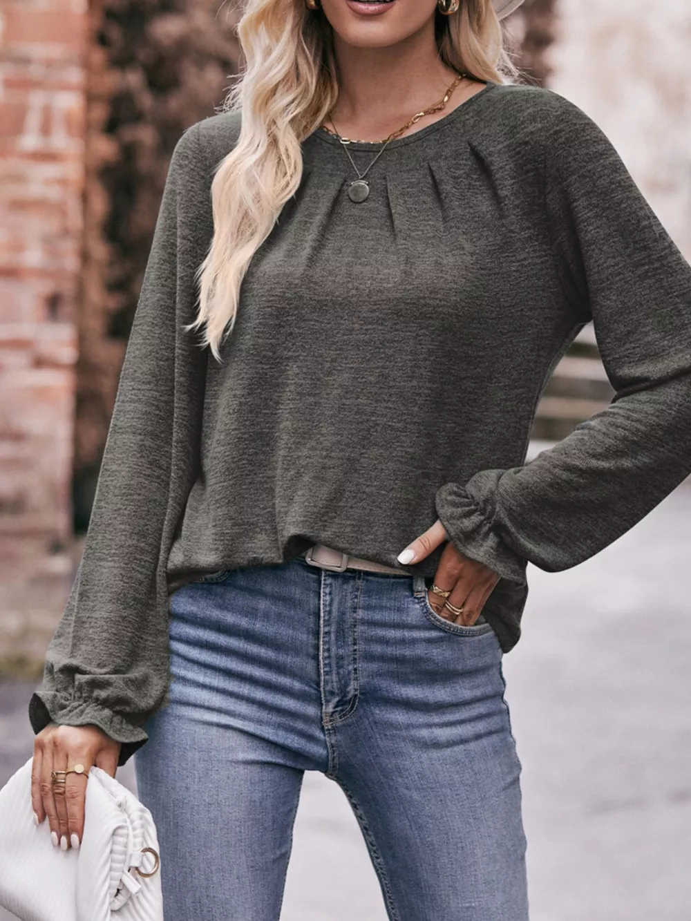 Ruffle Cuff Long Sleeve T-Shirt, image 27