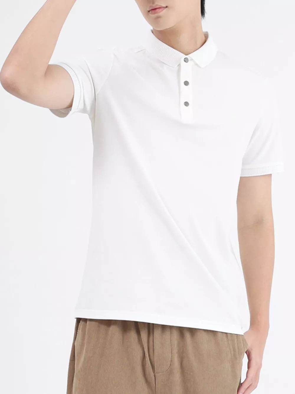 Men's Plus Size Button Detail Short Sleeve Polo, image 11