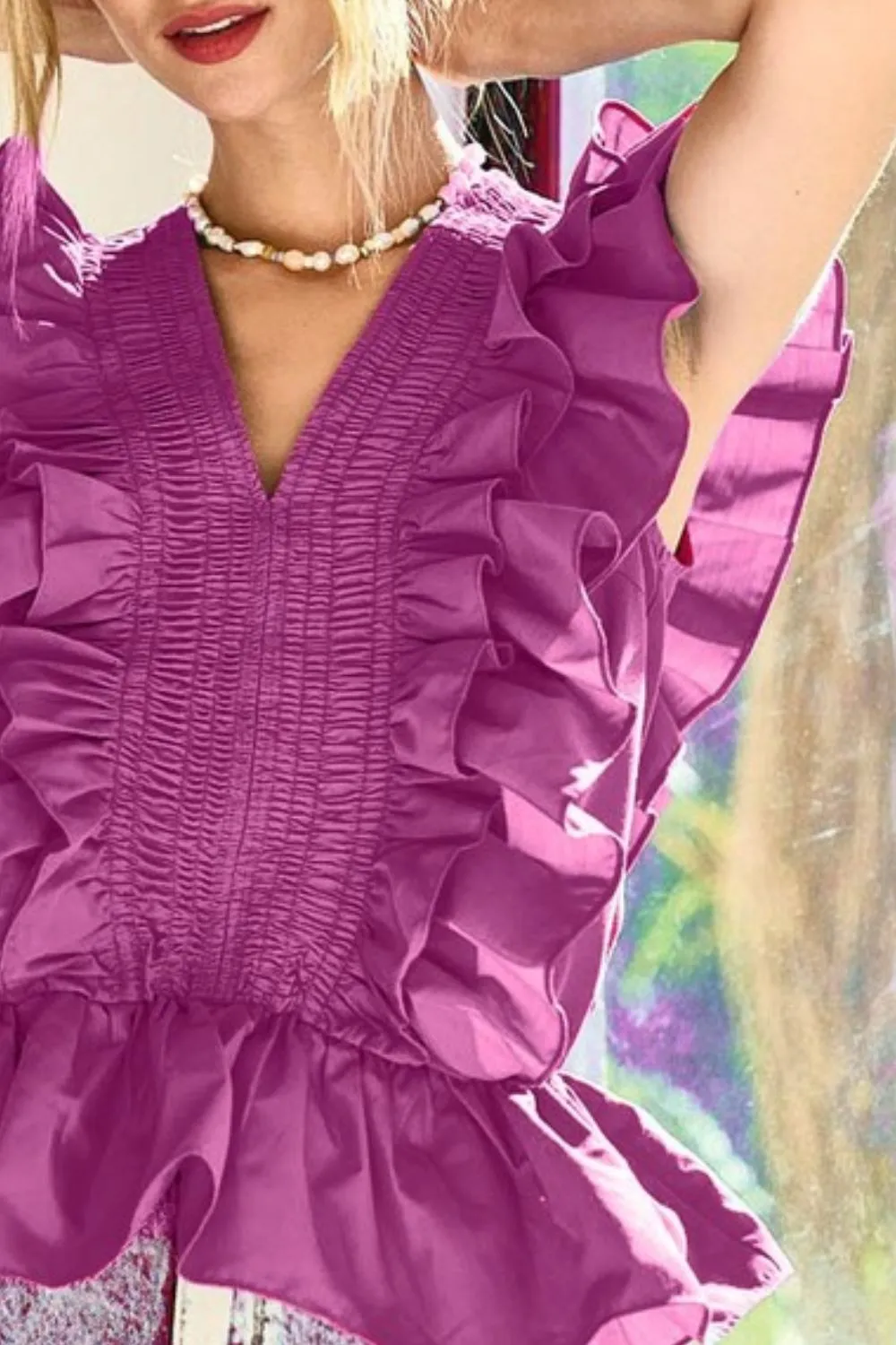 Woven Ruffled Top, image 2