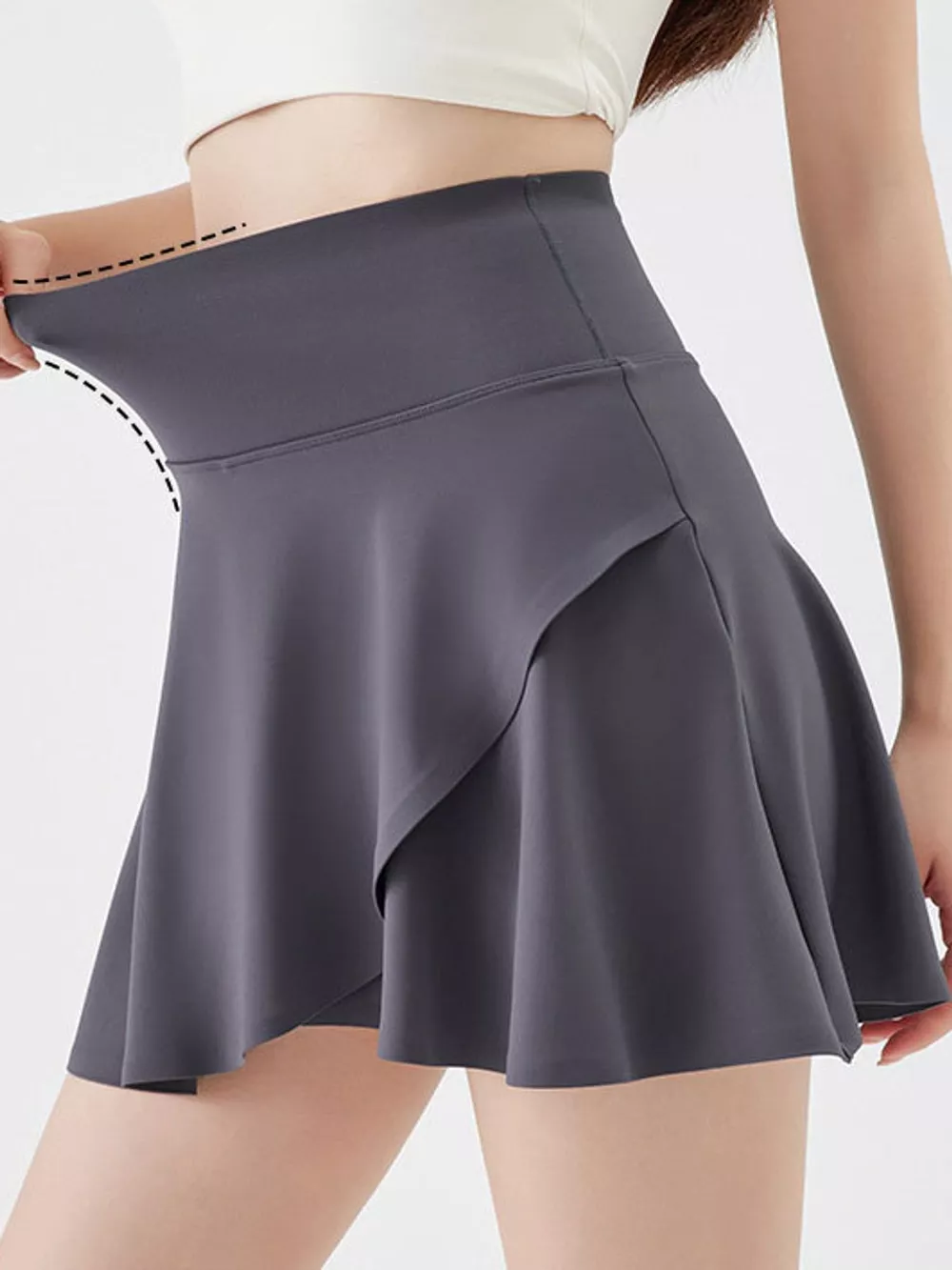 Full Size High-Waisted Flared Athletic Skirt with Breathable Performance Fabric Plus Size, image 22