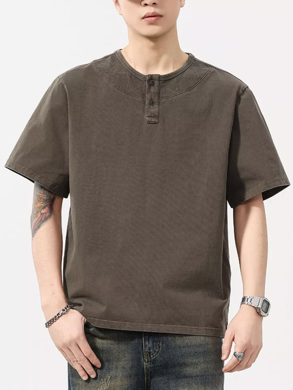 Men's Full Size Round Neck Short Sleeve T-Shirt Plus Size
