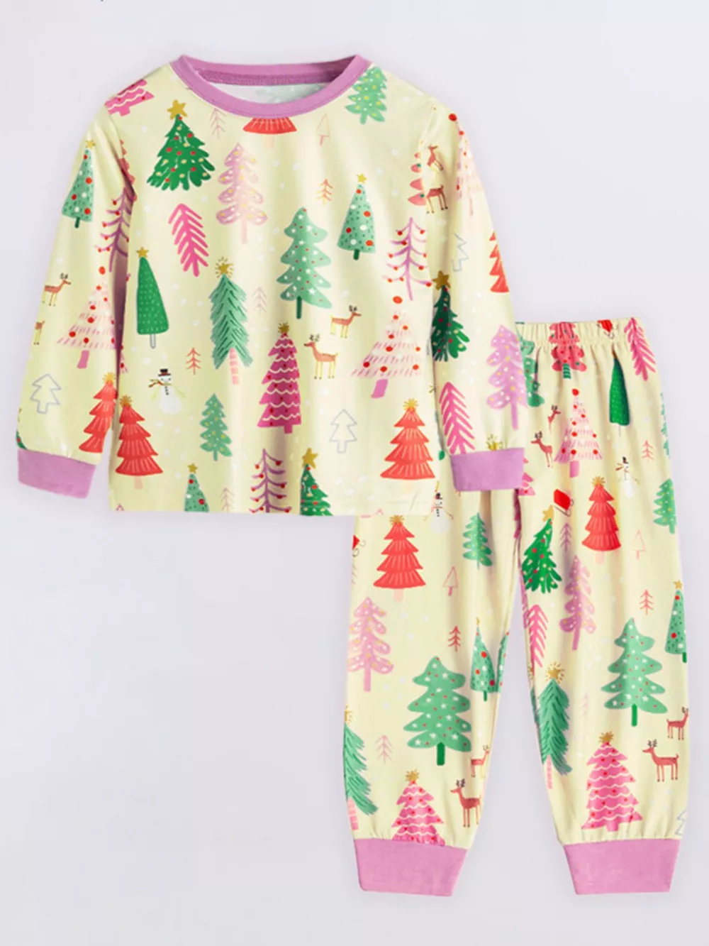 Children's Christmas Tree Print Pajama Set, image 6