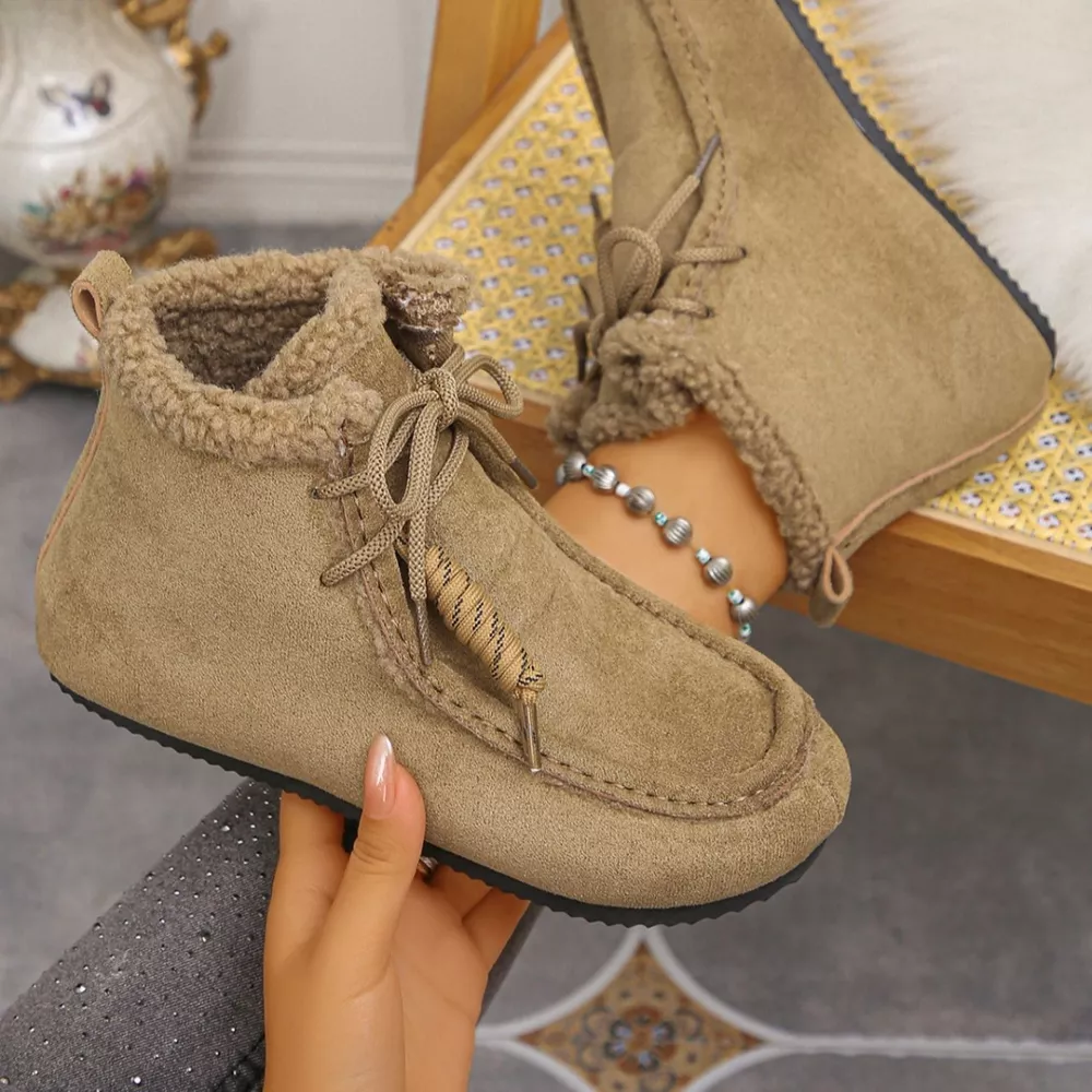 Lace Up Flats Ankle Boots, image 12