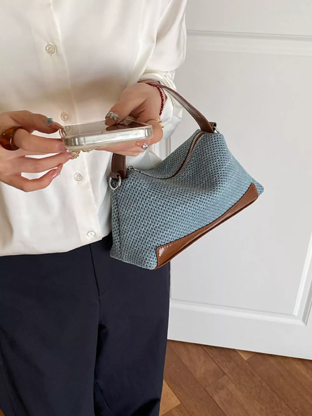 Woven Texture Crossbody Bag, image 4
