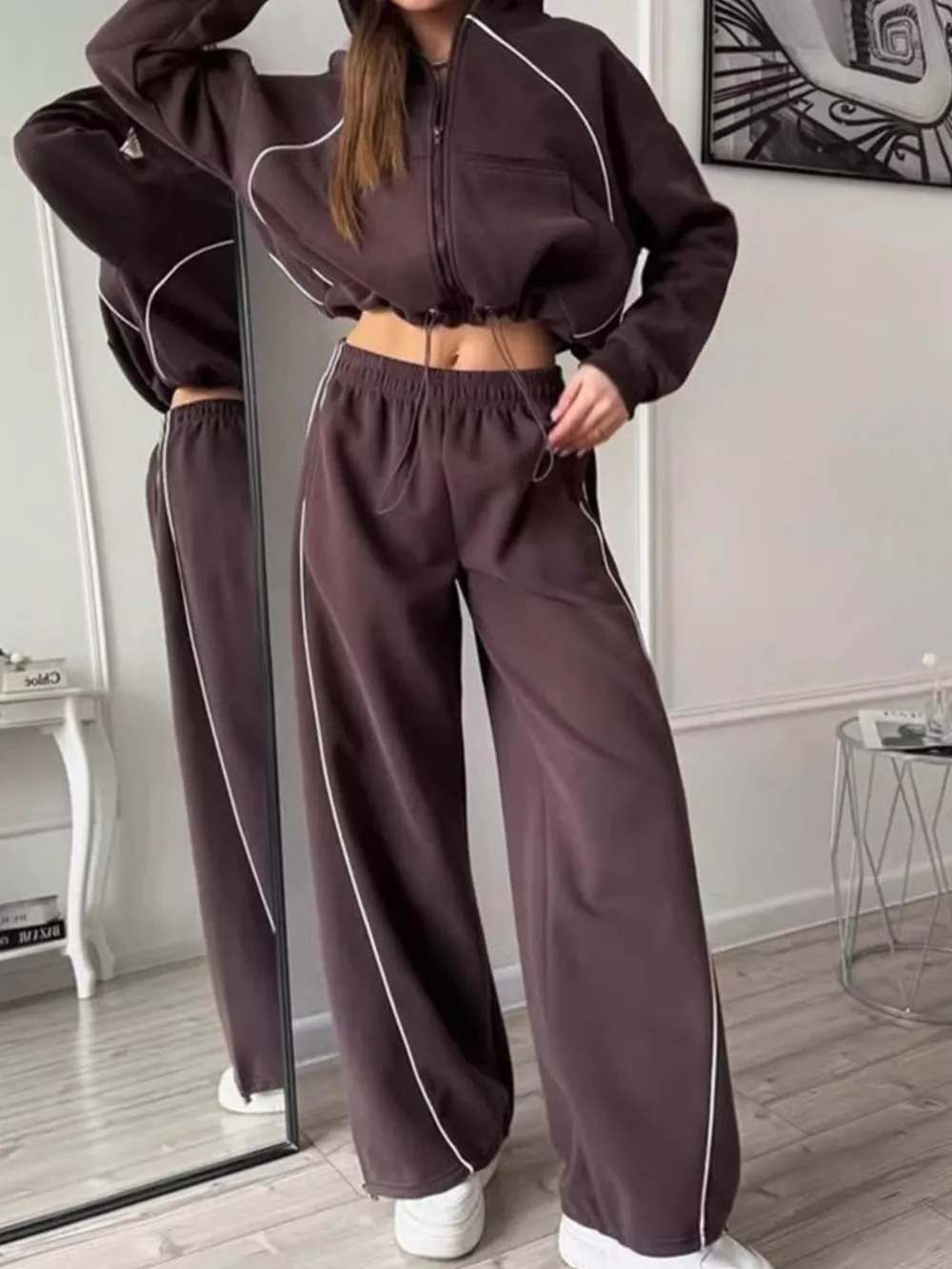 Fleece Zip-Up Hoodie and Joggers Set, image 15