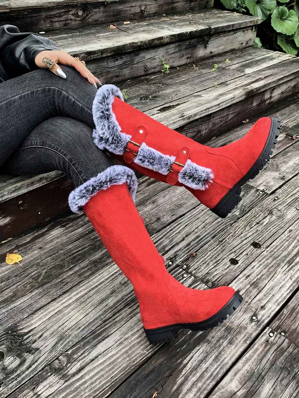 Round Toe Block Heels Boots, image 3