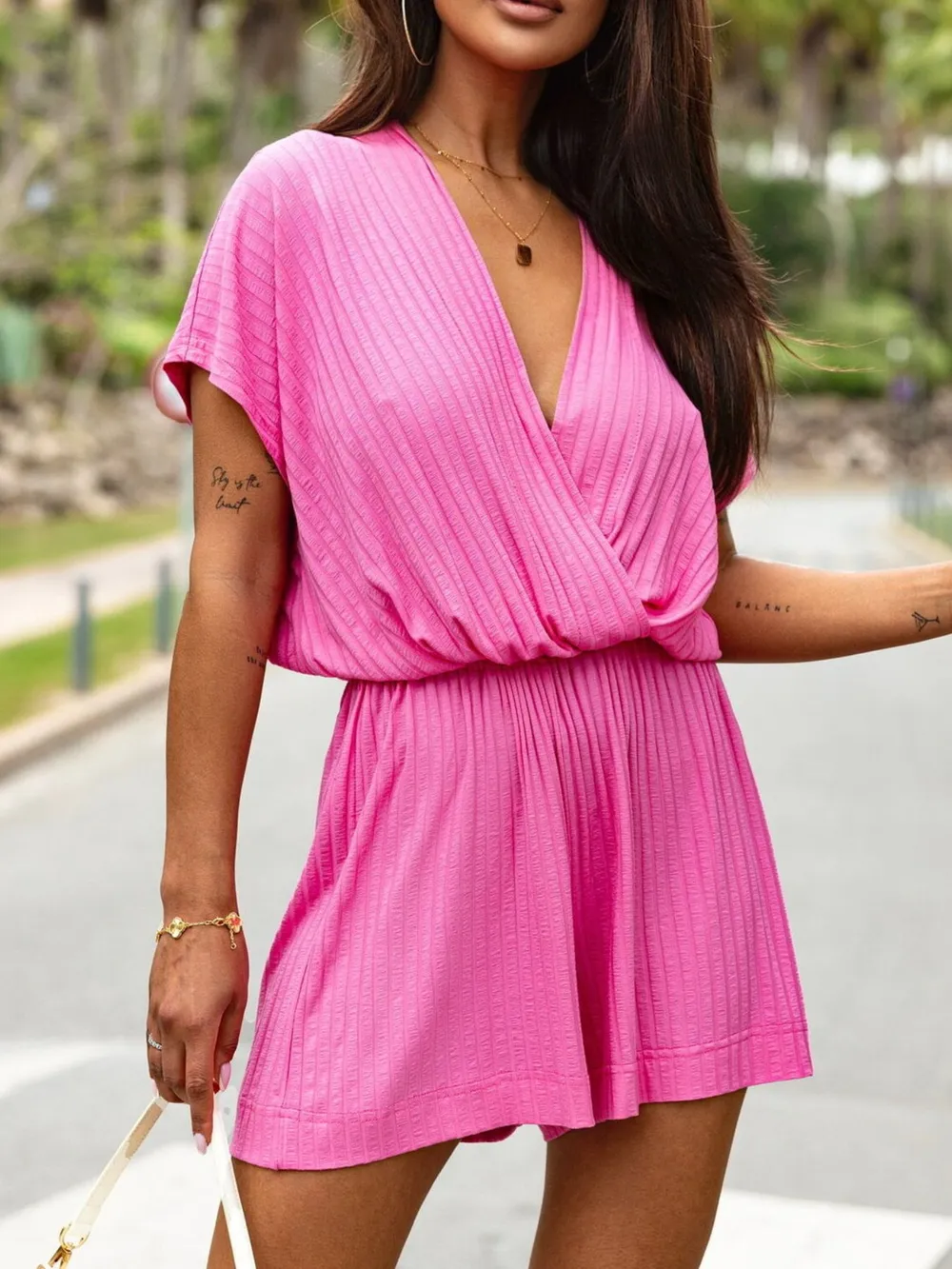 Surplice Short Sleeve Romper, image 10