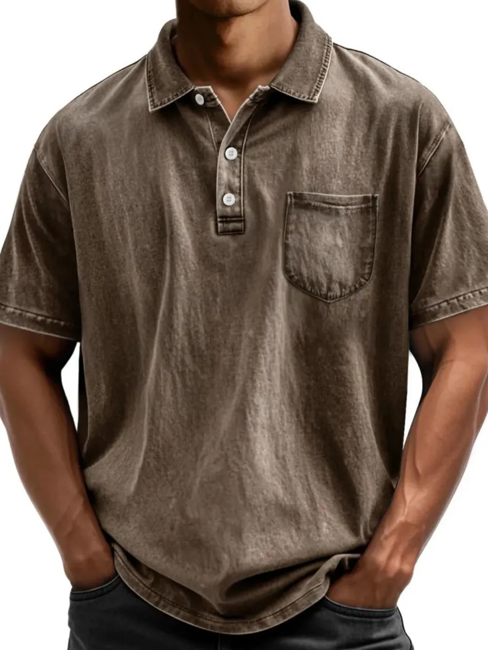 Men's Full Size Collared Neck Short Sleeve Polo Plus Size, image 10