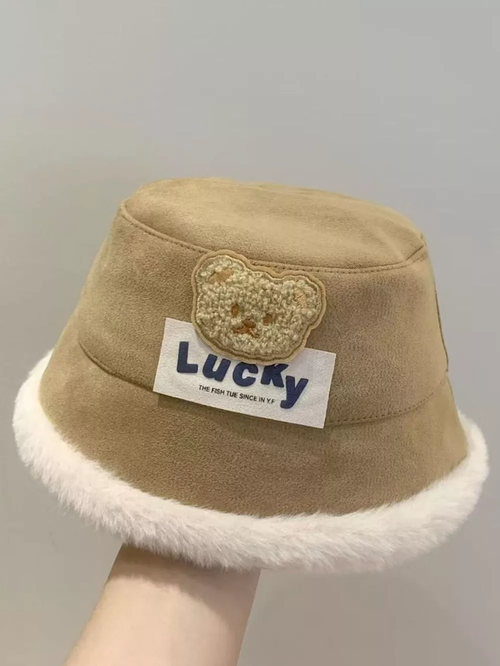 Children's Warm Plush Trim Bucket Hat, image 13