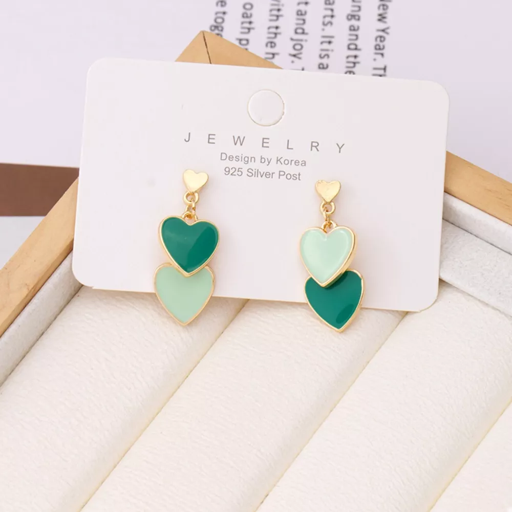 Sweet Doubl Heart Drop Earrings, image 4