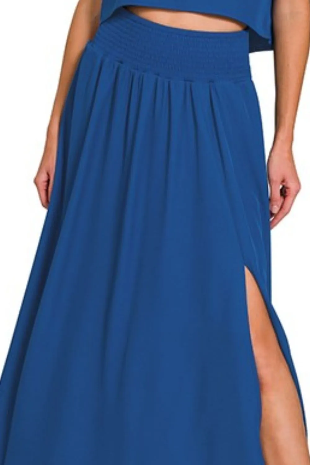 Heavy Woven Span Crop Tee & Skirt Set, image 3