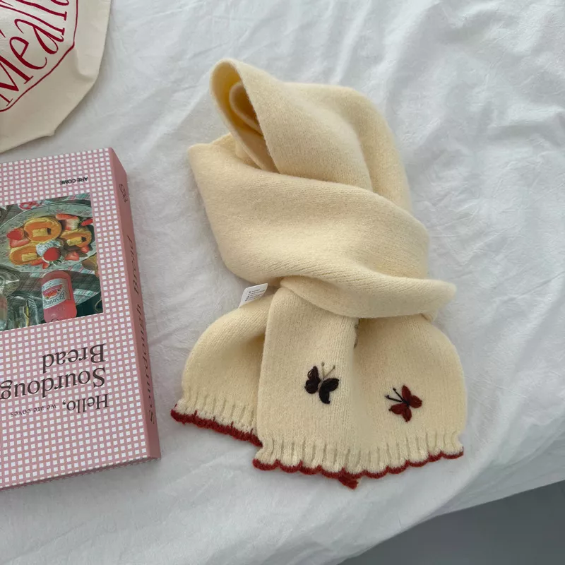 Butterfly Embroidered Knitted Scarf, image 14