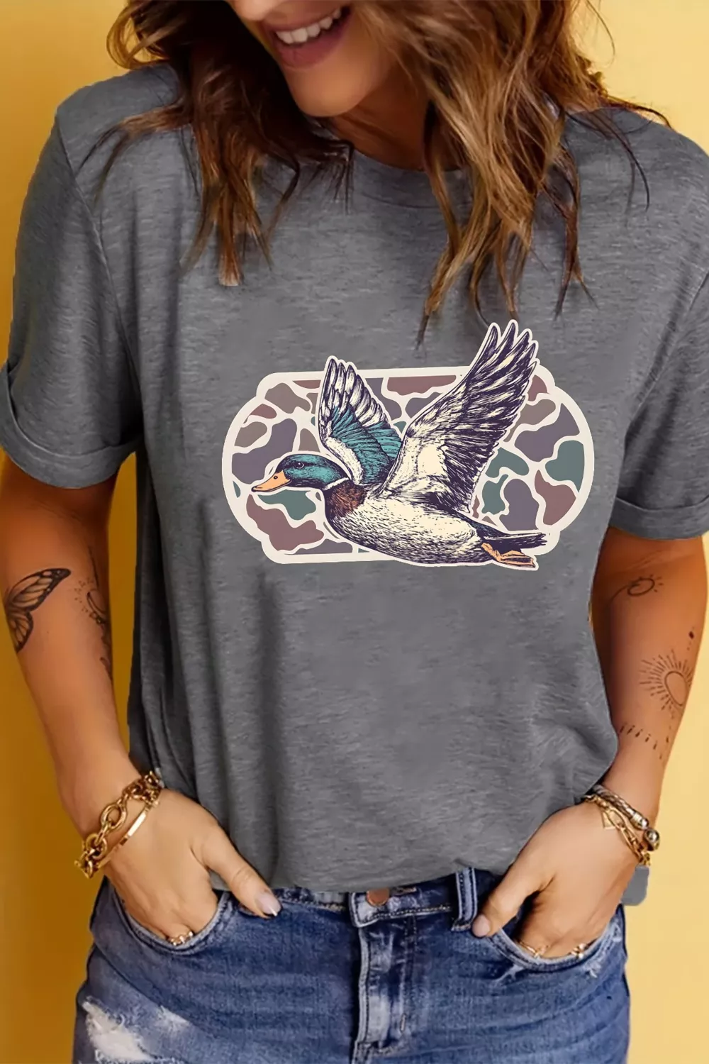 Graphic Round Neck Short Sleeve T-Shirt, image 6