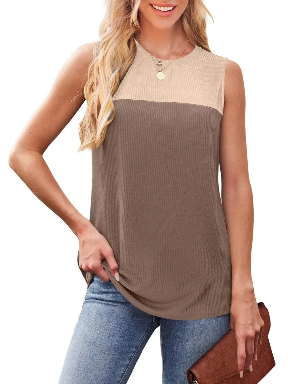 Color Block Round Neck Tank, image 16