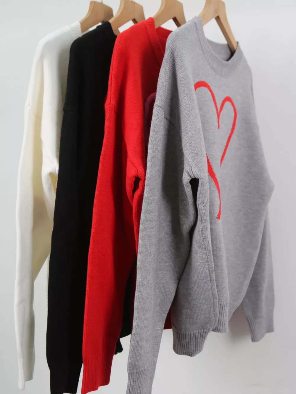 Valentine's Day Heart Graphic Dropped Shoulder Sweater, image 19